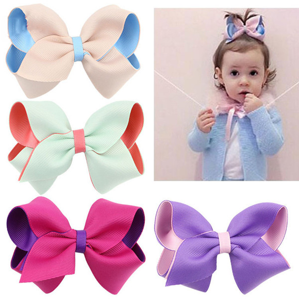 JOJO Headdress Hair Bow Solid Headband Hairclips for Girl Handmade Hair Band Dance Party Kids Boutique Hair Accessories 7 Colors