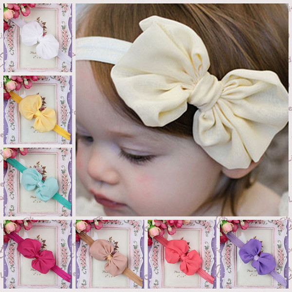 14 Colors Baby Girl Headband Bow Knots Mermaid Hair Accessories Knot Bows Bunny Band Birthday Gift Flowers 10pcs a Lot