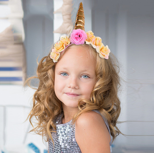 Unicorn Horn Hairband Kids Infants Adult Headband Hairwear DIY sequined Hair Clasps Crown Bonus DIY Hairbands for Cosplay Party