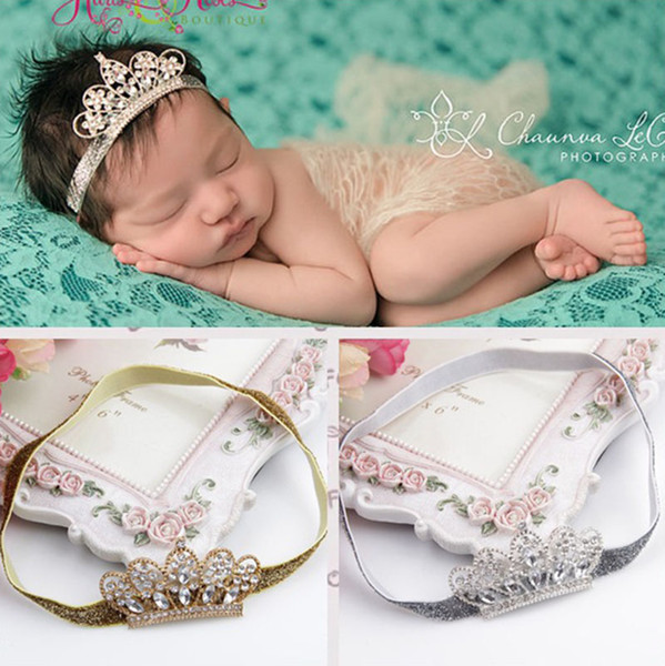 Baby Infant Luxury Mermaid Sequins Shine Diamond Crown Headbands Girl Wedding Hair Bands Children Hair Accessories Christmas Boutique Party