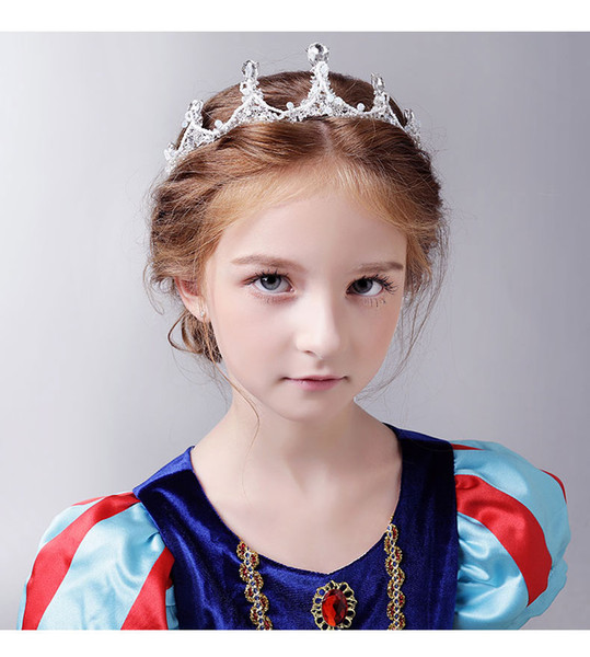 2018 children crown princess crown girl diamond hair band birthday gift stage dress children perform crown crystal headdress