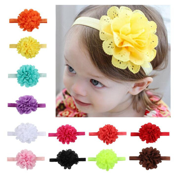 Fancy Kids Headband European American Style Korean Mesh Elastic Children's Hairband Baby Colorful Flower Cute Hair Accessories