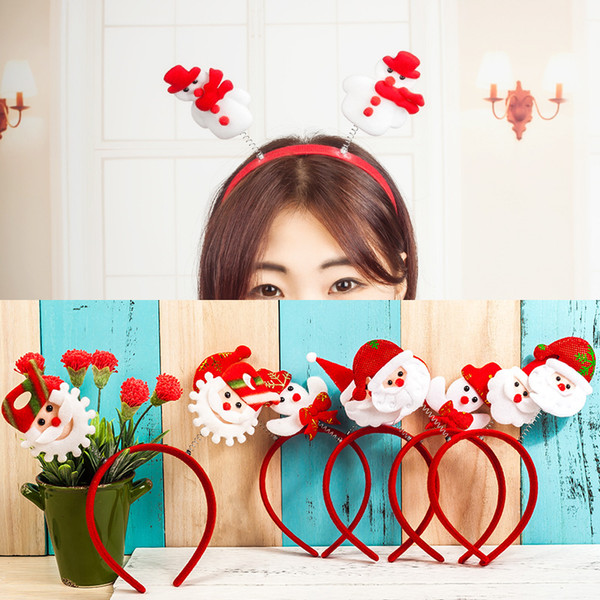 Funny Christmas Headband Father Christmas Snowman Reindeer Antlers Headwear Head Hoop Christmas Party Costume Decoration Gift