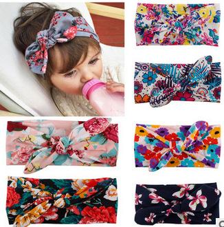 6 Styles Kids Headband Bow for Girl Rabbit Ear Hairbands Flowers Head Bands Turban Knot Kids Turbans Accessoire