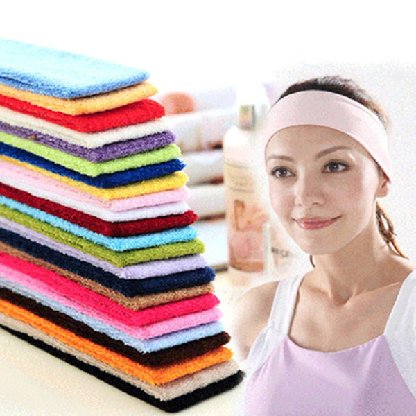 Women 12 Solid Colors Stretch Headband Makeup Elastic Hair Bands Sport Yoga Head Wrap for Sweat Block Lady Headwear