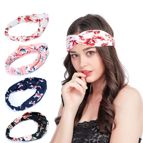 Hot Flowers Colors Cotton Women Headbands New Turban Girls Knot Hairband Girls Makeup Elastic Hair Bands Twisted Knotted Headwrap