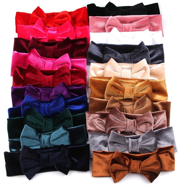 Lady Velvet Headdress Plaid Bow Headband Turban Elastic Headwear Head Wrap Hair Accessories for Women Striped Hair Bands