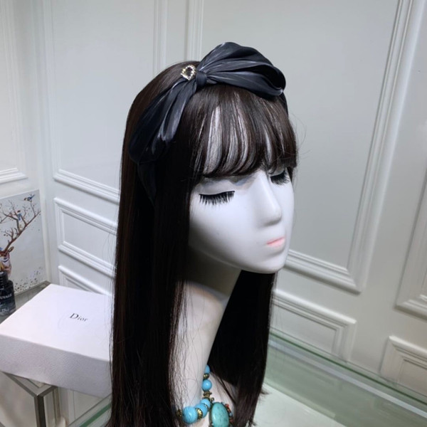 Women's jewelry 2019 spring and summer new simple satin large bow heavy duty custom headband cotton