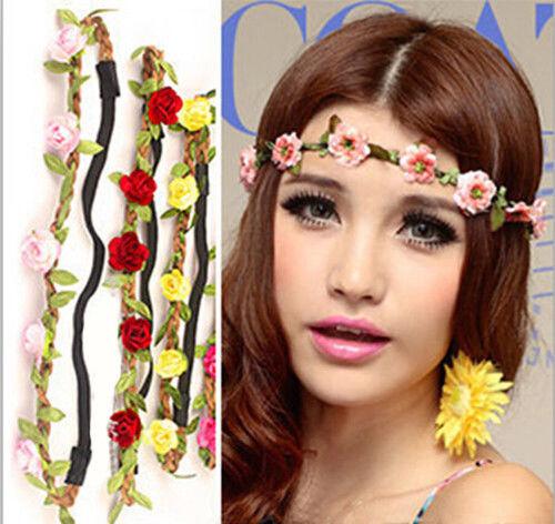 Women Girls Boho Floral Flower Hairband Headband Festival Party Wedding