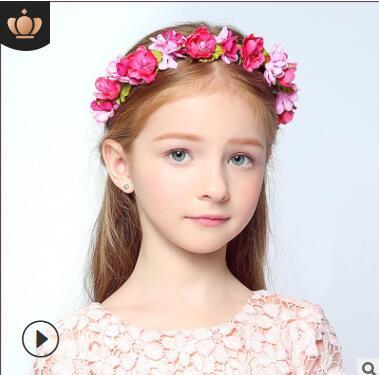 Korean children's wreath headdress flower girl bridesmaid hair accessories simulation flower headband seaside holiday travel jewelry