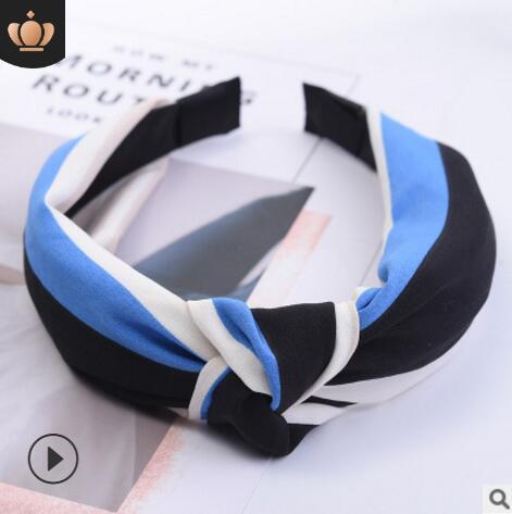 Korean version of the new hair accessories fabric cross knotted headband sports wash small fresh floral hair band