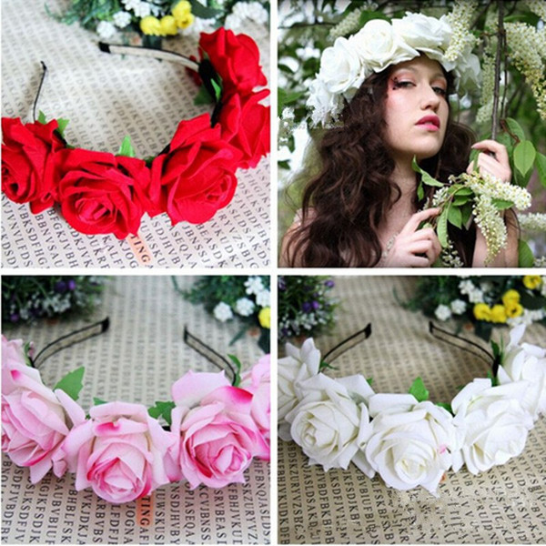 Lady Girl Floral Flower Festival Wedding Garland Forehead Hair Head Band Headbands Crown Accessories