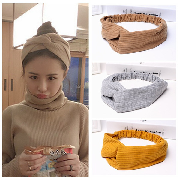 Vintage Modern Style Elastic Women Turban Headbands Twisted Cute Hair Band Accessories korea fashion head wraps 10pcs/lot