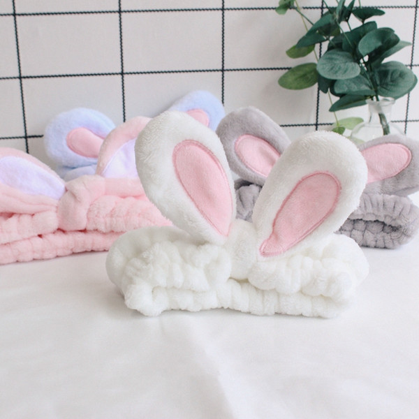 Cute Sweet Rabbit Ear Soft Towel Hair Band Wrap Headband For Bath Spa Make Up
