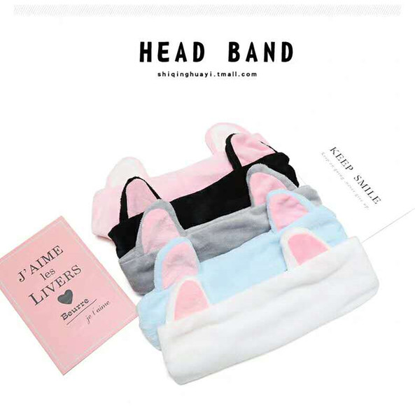 Cute Sweety Cat Ear Soft Towel Hair Band Wrap Headband For Bath Spa Make Up