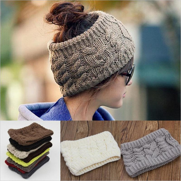 Womens Warm Crochet Headwrap Ladies Winter Autumn Crochet Beanies Knit Headbands Hair Accessories Headwear Head Wraps Turban Bandanas WHA22