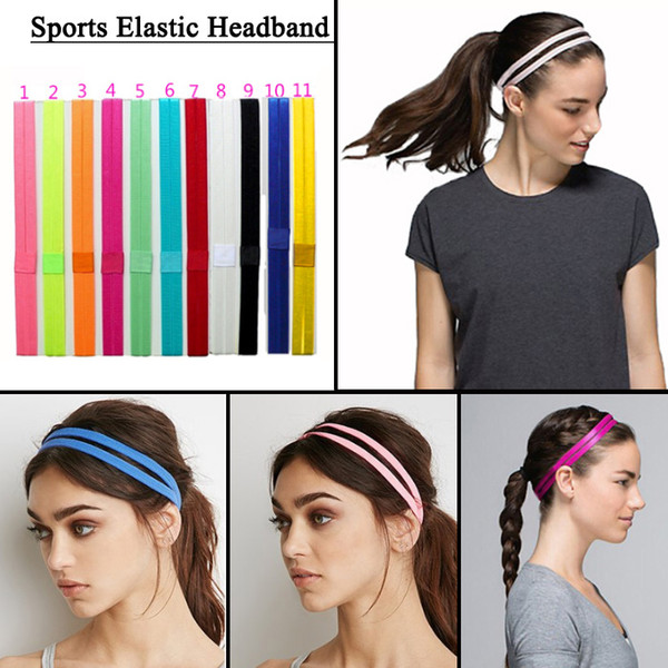 2017 Yoga Headbands Double Elastic Headband Softball Anti-slip Silicone Rubber Hair Bands Bandage On Head For Hair Scrunchy