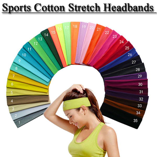 Cotton Stretch Headbands U PICK Yoga Softball Sports Soft Hair Band Sweatband