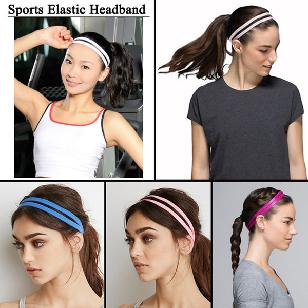 ON SALE Double Elastic Headband Softball Anti-slip Silicone Rubber Hair Bands Bandage On Head For Hair Scrunchy