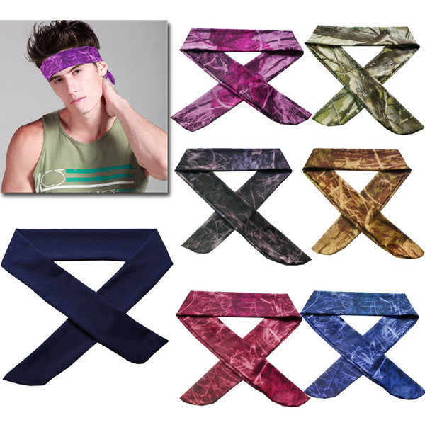 Camo Printing Tree Patten Cotton Stretch Headband Sweatband Hair Band Tie Back Moisture Wicking Workout