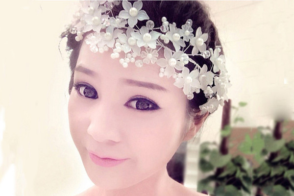 The new fashion trend flower pearl exquisite hair head ornaments new Korean bride headdress hair band Jewelry Gift