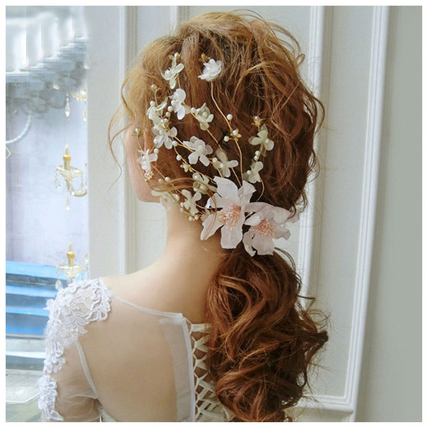 Fashion hand woven wedding photography bride headdress popular aesthetic flower hairpin hair accessories Jewelry Gift