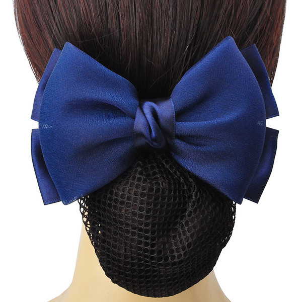 i-Remiel Tulle Stylish Ribbon Hair Cover Flower Bow Bowknot Bun Net Snood Crochet Hair Clip Hair Clips Jewelry Lady Women