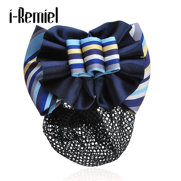 i-Remiel Ribbon Stylish Hair Cover Clip Crochet Bowknot Bun Net Snood Hair Cover Jewelry Hair Accessories For Women