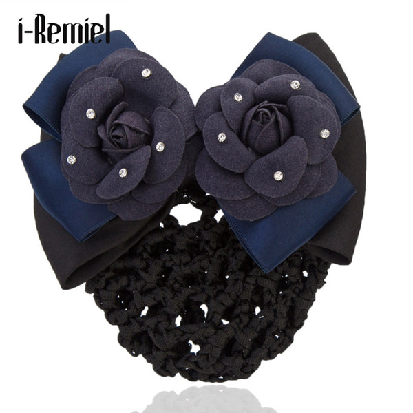 i-Remiel Ribbon Tulle Hairgrips Hair Clip Bowknot Bun Net Snood Crochet Bow Hair Accessories For Women Hair Accesories Women