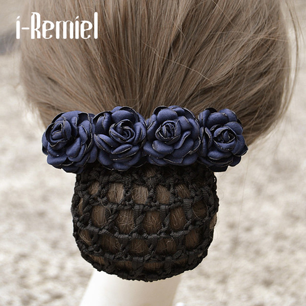 i-Remiel Flower Stylish Hairgrips Hair Cover Ribbon Bowknot Bow Bun Net Snood Crochet Jewelry Hair Clips For Women Women Lady