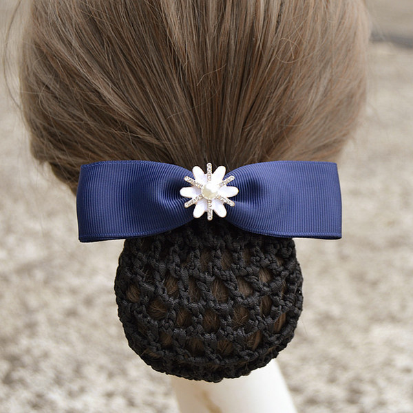 i-Remiel Flower Tulle Hair Clip Hairgrips Bun Net Snood Crochet Bow Bowknot Hair Cover Hairpins Hair Jewelry Lady