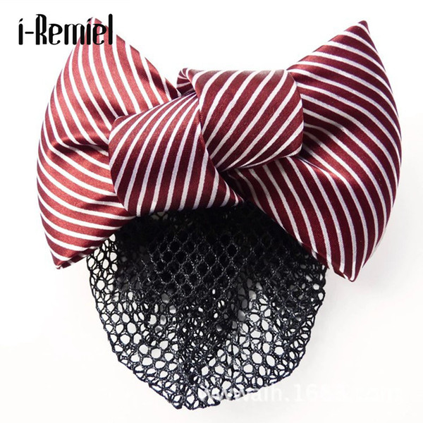 i-Remiel Stylish Floral Lace Satin Hair Clip Ribbon Flower Bowknot Bun Net Snood Crochet Head Jewelry Hair Clips For Women Women