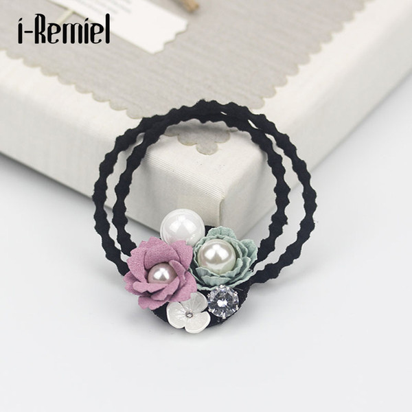 i-Remiel Ribbon Fashion Flower Wreath Korean pearl Hair Bows Hairpins Headbands For Girls Accessories Hair For Women