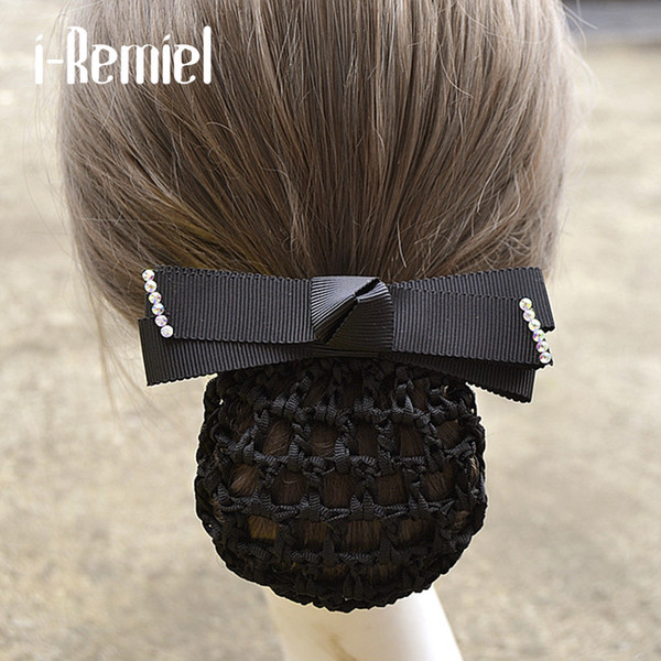 i-Remiel Tulle Hair Cover Hairgrips Crochet Bowknot Bow Bun Net Snood Barrettes For Women Hairpin Hair Jewellery Headdress Lady