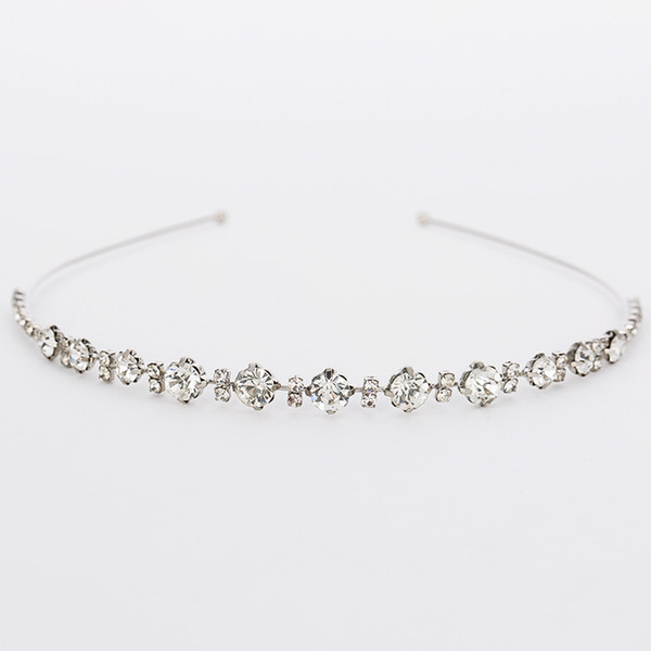 Fashion Women sliver plated Chunky Chain Head Band Piece Crystal Hair Headpiece Party Wear Accessory H032