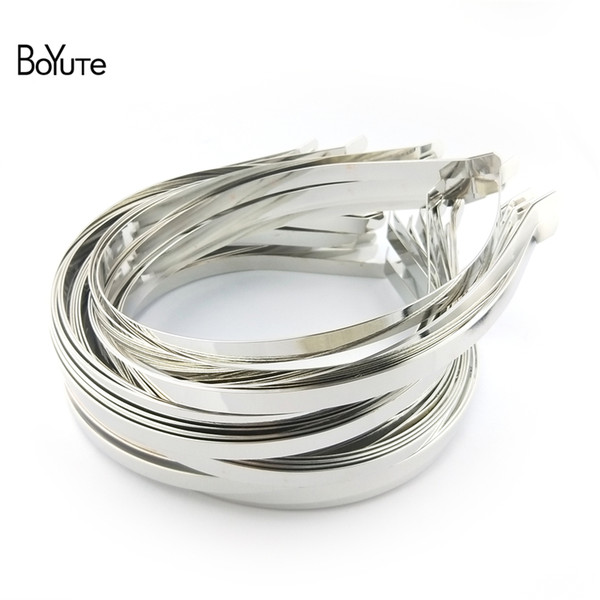 BoYuTe 20Pcs Metal Stainless Steel Hair Band Width 2MM 3MM 4MM 5MM 6MM 7MM 8MM 10MM Hairband for Women Diy Hair Accessories