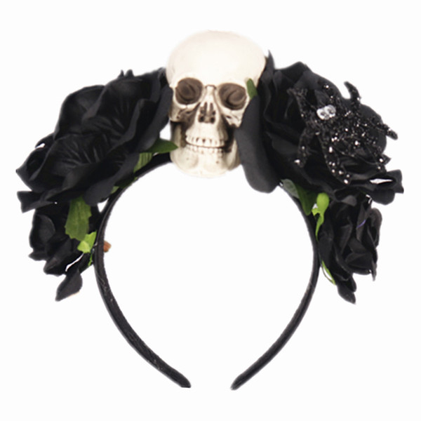 2018 creative new rose wreath skull hair dance party performance props ghost headband Halloween and Christmas exquisite gifts