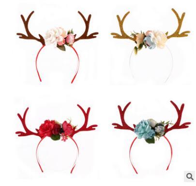 The new fashion hot sale of the small plum flower elk Christmas deer horn ear hair sticks headband 2019 Antler ear headband