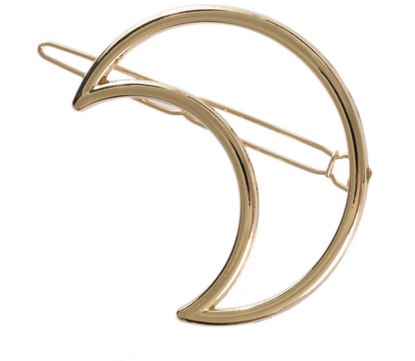 Simple Geometric Triangle Metal Hairpin Edge Clip Hollow-out Moon Bangs Hair Clip Hair Accessories a Hair Substitute
