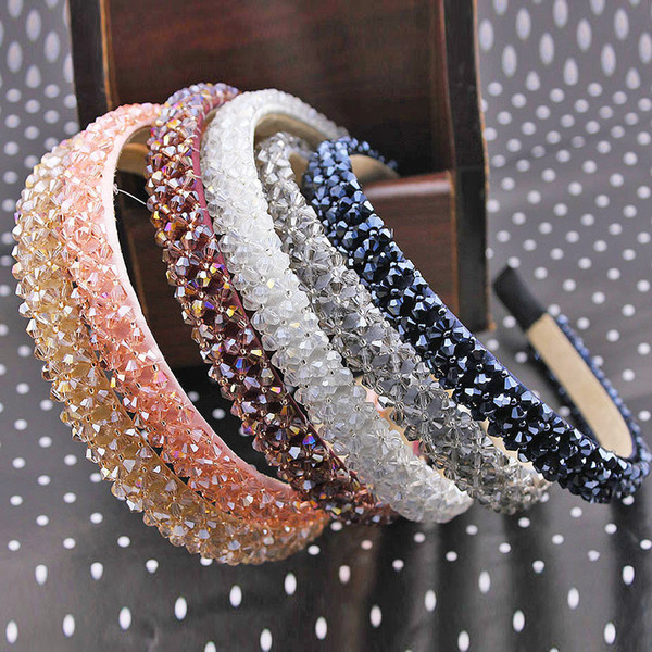 Ms. Crystal hair band hairpin hair ring colorful aristocratic four rows of crystal headband hairpin jewelry fashion hair accessories