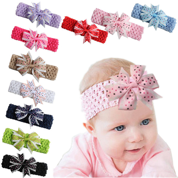 European and American fashion wave point thread bow knit wide hair band hot hair accessories headband headband