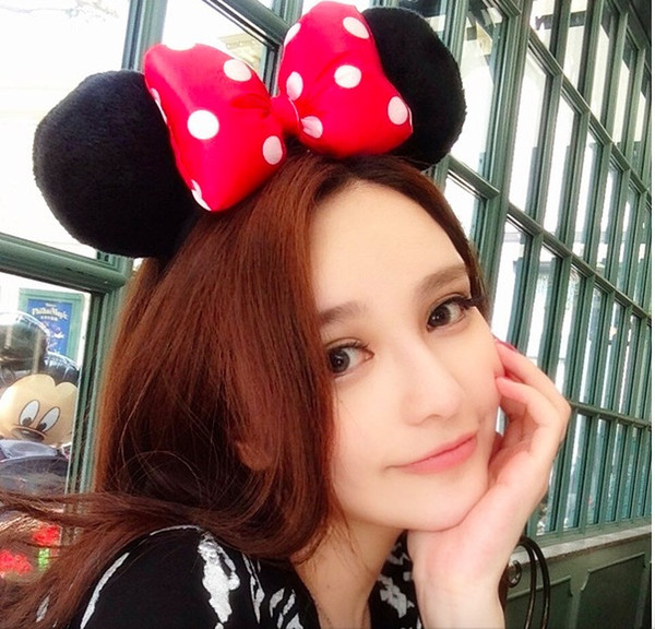 women /Lady Headbands Mouse Ears Hair Hoop Bowknot Headwear Accessories