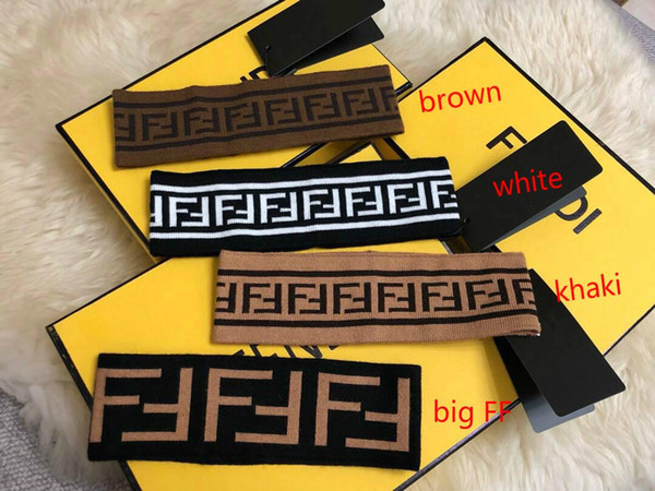 hot sale 1pc F headband luxury brand headband for men and women double f hair band brand scarf f hair band with tags