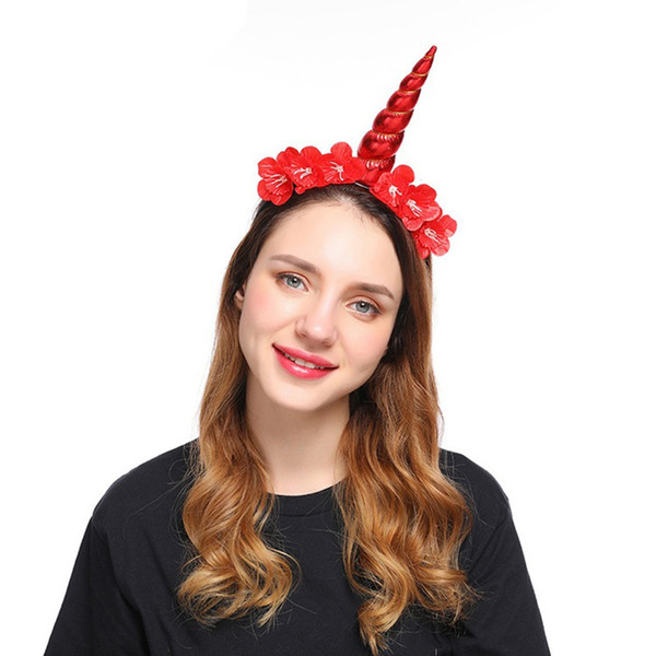 2019 European and American fashion men and women new Kirin headband Halloween headdress simulation flower headband accessories