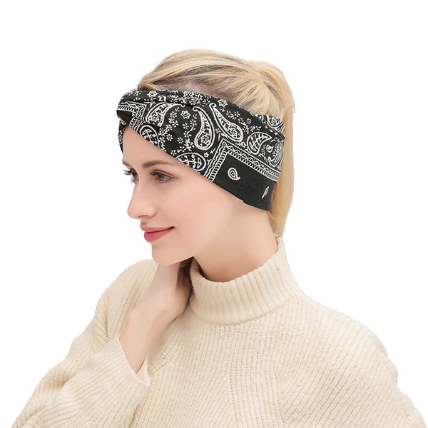 2019 new bohemian style hair band with European and American print headband hair accessories 6 colors