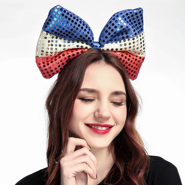 2019 European and American fashion new ladies sequins bow multicolor headband Halloween Christmas cute party headdress