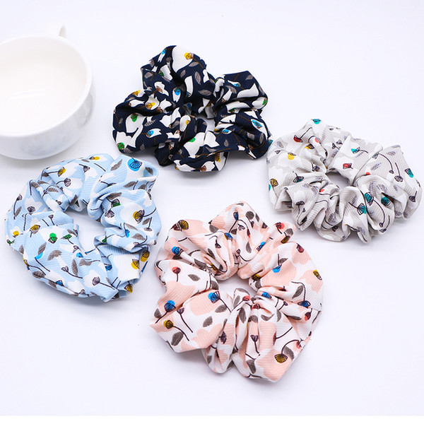 2018 fashion America hair accessories little flowers scrunchies hair elastic rubber bands for women