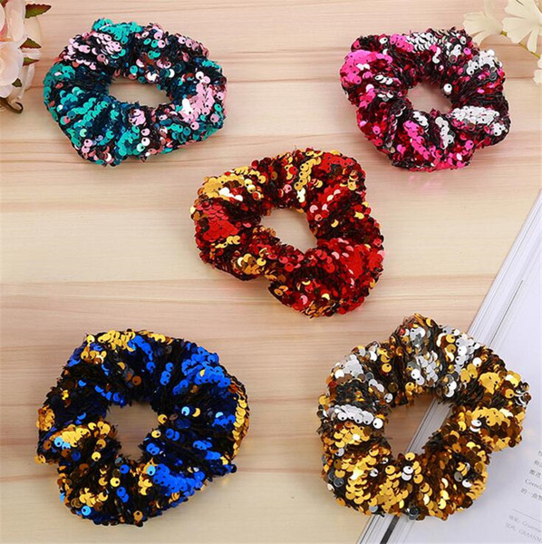 Women Hair Accessories Crystal Headbands Ponytail Holder Girls Scrunchies Sequins Vintage Elastic Hair Bands Rubber Rope Headdress