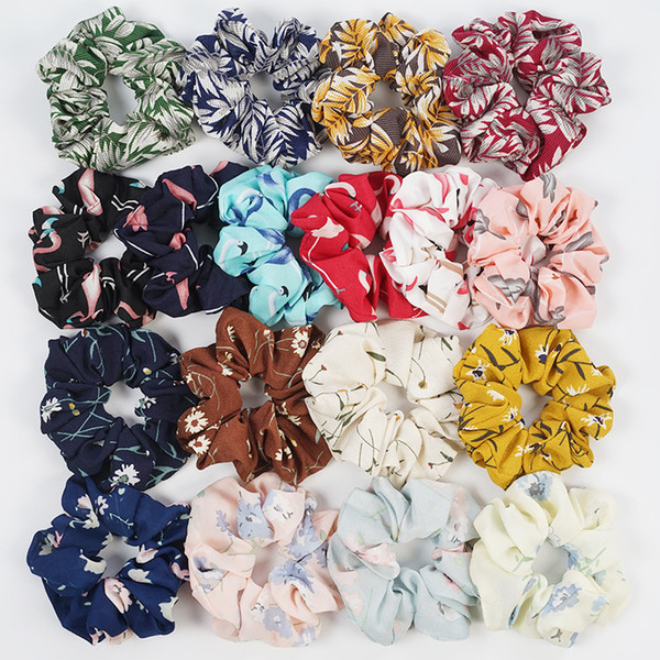 Girls Hair scrunchies hair ties accessories Design for women Floral Scrunchie Ponytail womens Floral Hair Holder Rope scrunchy band