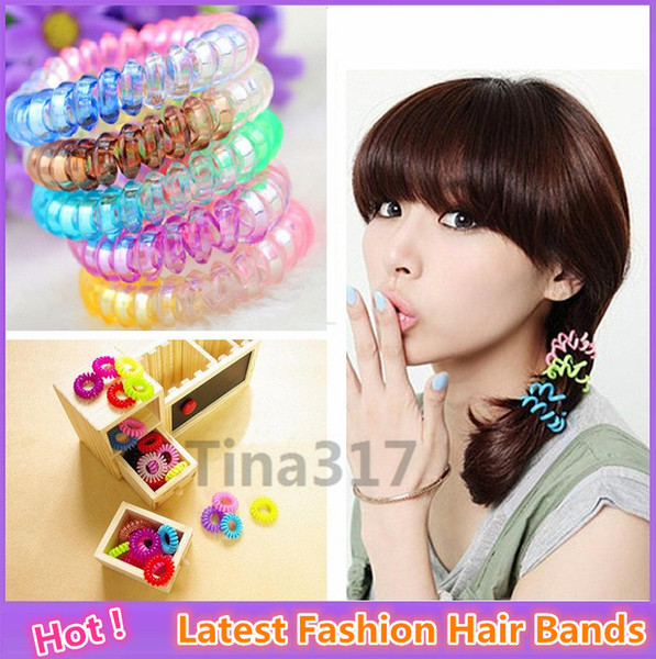 Hot Candy Colored Telephone Line Elastic Hair Bands/Hair ties/Hair ring/hair wear/Hair Accessories 2133